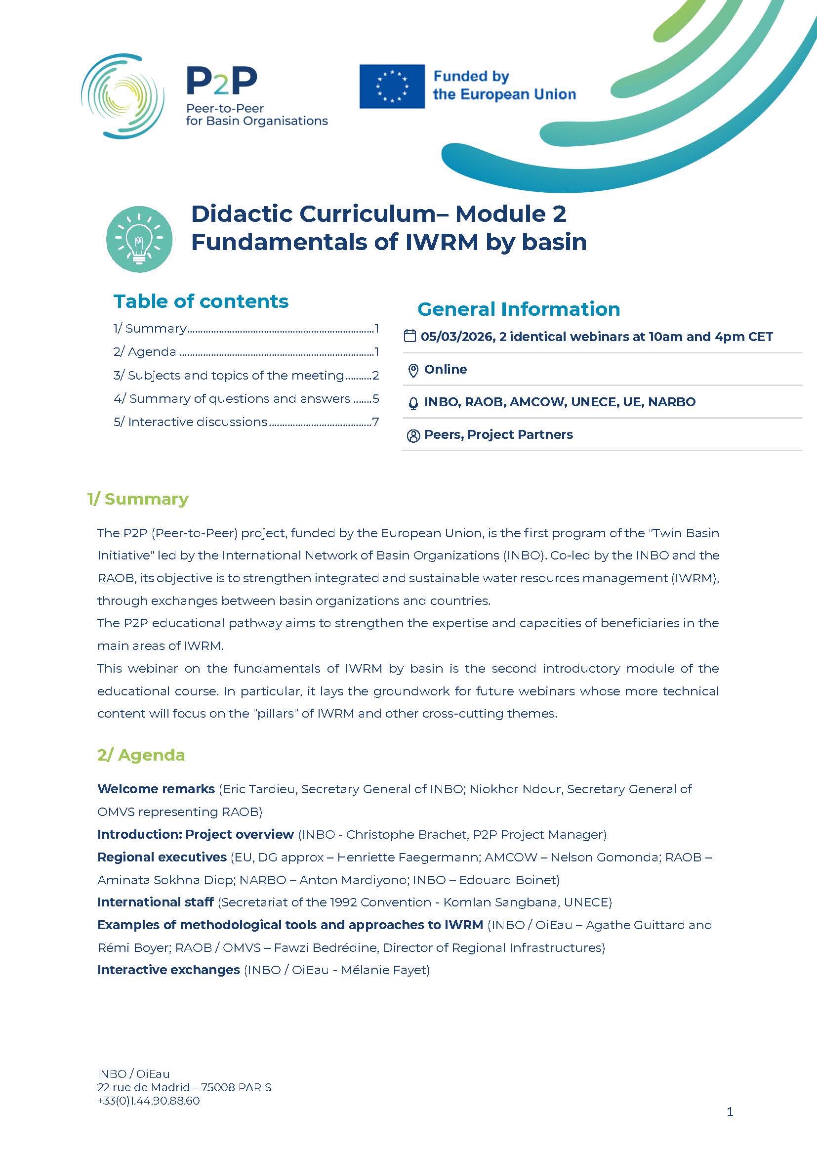 Peer-to-Peer (P2P) – Didactic Curriculum, Module 2 – Fundamentals of ...